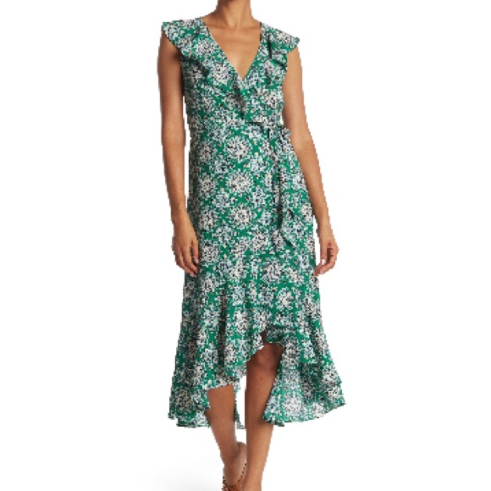 Max studio green wrap dress- M, medium - Picture 4 of 5